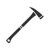 ícone de glifo de machado de fogo. machado de caminhada e acampamento. símbolo de silhueta. espaço negativo. ilustração vetorial isolada vetor