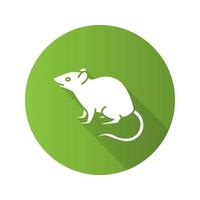 rato, ícone de glifo de sombra longa design plano de rato. roedor. praga. ilustração em vetor silhueta
