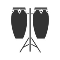 ícone de glifo de conga. tumbadora. símbolo de silhueta. espaço negativo. ilustração vetorial isolada vetor