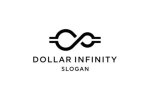 logotipo do símbolo do infinito do dólar vetor