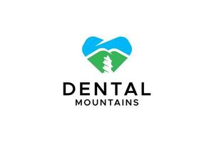 design de logotipo para empresa de consultório odontológico de montanha fresca vetor