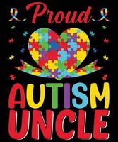 design de t-shirt de tipografia de autismo. vetor