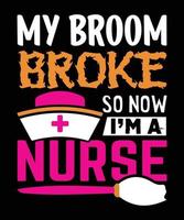 design de t-shirt de tipografia de enfermeira. vetor