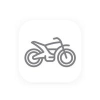 ícone de linha de bicicleta offroad, pictograma de vetor de motocicleta