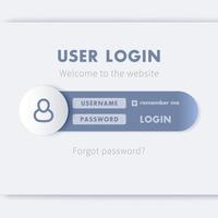 conceito de janela de login do usuário, modelo de vetor de página da web