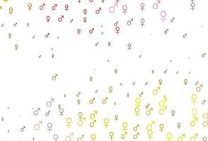 padrão de vetor rosa, amarelo claro com elementos de gênero.