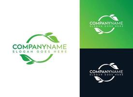 design de logotipo arredondado de folha verde - design de logotipo de folha - logotipo de folha colorido