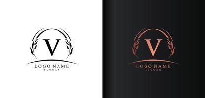 design de logotipo de letra v abstrata, logotipo de carta de estilo de luxo, design de vetor de ícone de texto v