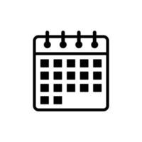 calendário. vetor de ícone de calendário. sinal simples de ícone de calendário. símbolo do calendário.