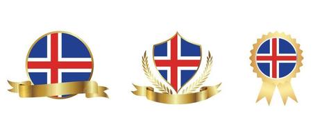 ícone de bandeira da Islândia. conjunto de ícones da web. coleção de ícones plana. ilustração vetorial simples. vetor