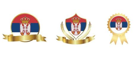 ícone de bandeira da Sérvia. conjunto de ícones da web. coleção de ícones plana. ilustração vetorial simples. vetor