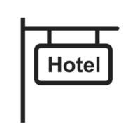 ícone de linha de sinal do hotel vetor