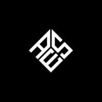 design de logotipo de carta aes em fundo preto. conceito de logotipo de letra de iniciais criativas aes. design de letras aes. vetor