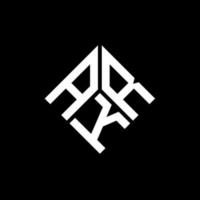 design de logotipo de carta akr em fundo preto. conceito de logotipo de carta de iniciais criativas akr. design de letra akr. vetor
