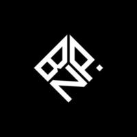 design de logotipo de carta bnp em fundo preto. conceito de logotipo de letra de iniciais criativas bnp. design de letra bnp. vetor