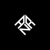 design de logotipo de carta anr em fundo preto. anr conceito de logotipo de letra de iniciais criativas. design de letra anr. vetor