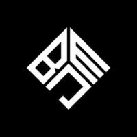 design de logotipo de carta bjm em fundo preto. conceito de logotipo de letra de iniciais criativas bjm. design de letra bjm. vetor