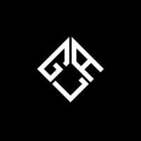 design de logotipo de carta gla em fundo preto. gla conceito de logotipo de carta de iniciais criativas. design de letra gla. vetor