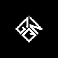 design de logotipo de carta gqn em fundo preto. conceito de logotipo de carta de iniciais criativas gqn. design de letra gqn. vetor