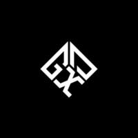 design de logotipo de carta gxd em fundo preto. conceito de logotipo de carta de iniciais criativas gxd. design de letra gxd. vetor