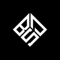 design de logotipo de letra bsd em fundo preto. conceito de logotipo de letra de iniciais criativas bsd. design de letra bsd. vetor