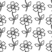 padrão de vetor floral sem emenda. doodle vector com ornamento floral em fundo branco. decoração floral vintage, fundo de elementos doces para seu projeto, menu, cafeteria