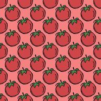 padrão de tomate sem costura. fundo de tomates coloridos. doodle ilustração vetorial com tomate vetor