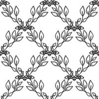 padrão de vetor floral sem emenda. doodle vector com ornamento floral em fundo branco. decoração floral vintage, fundo de elementos doces para seu projeto, menu, cafeteria