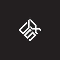 design de logotipo de carta dsx em fundo preto. conceito de logotipo de letra de iniciais criativas dsx. design de letra dsx. vetor
