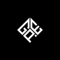design de logotipo de carta gpe em fundo preto. conceito de logotipo de carta de iniciais criativas gpe. design de letra gpe. vetor