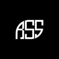 design de logotipo de letra rss em fundo preto. rss conceito de logotipo de letra de iniciais criativas. design de letra rss. vetor