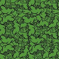 padrão de brócolis sem costura. doodle ícones de brócolis verde vetor. padrão de brócolis verde vintage. comida saudável vetor