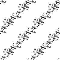 padrão de vetor floral sem emenda. doodle vector com ornamento floral em fundo branco. decoração floral vintage, fundo de elementos doces para seu projeto, menu, cafeteria