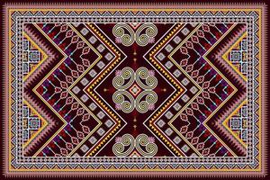 ikat étnicos sem costura padrão projeto abstratos geométricas asteca tecido tapete ornamento chevron têxtil decoração wallpaper. vetor de bordado tradicional americano índio africano peru tribal