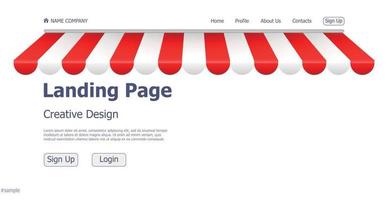 conceito de design site da página de destino da loja on-line - vetor