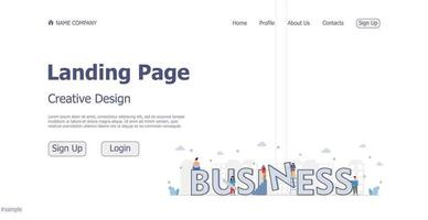 conceito de design de conceito de negócios de página de destino do site - vetor