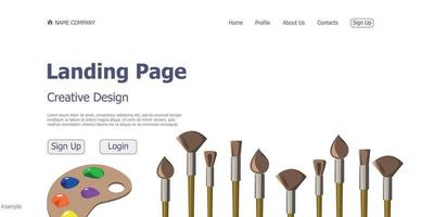 conceito de design de conceito arte do site da página de destino do site criativo e criativo - vetor
