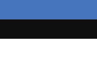 ícone de vetor de bandeira da república da estônia em cor oficial e proporção corretamente