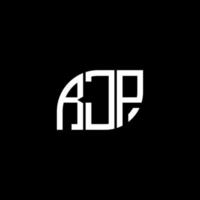 design de logotipo de carta rjp em fundo preto. conceito de logotipo de letra de iniciais criativas rjp. design de letra rjp. vetor