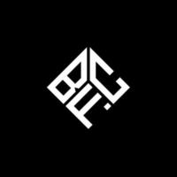 design de logotipo de carta bfc em fundo preto. conceito de logotipo de carta de iniciais criativas bfc. design de letra bfc. vetor