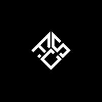 design de logotipo de carta fcs em fundo preto. conceito de logotipo de letra de iniciais criativas do fcs. design de letra fcs. vetor