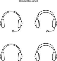 ícones de fone de ouvido conjunto isolado no fundo branco. ícone de fone de ouvido linha fina contorno símbolo de fone de ouvido linear para logotipo, web, app, ui. sinal simples de ícone de fone de ouvido. vetor