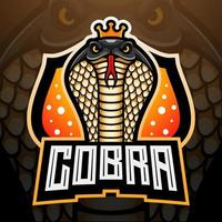 design de mascote de logotipo esport rei cobra vetor