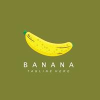 ícone de vetor de logotipo de frutas de banana, comida rica em vitaminas, ilustração de design
