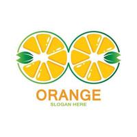 vetor de ícone de logotipo de fruta laranja. inspiração de plantas, ilustração