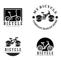 vetor de ícone de logotipo de bicicleta, veículo para esportes, corrida, casual, downhill, modelo retro