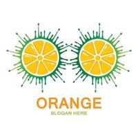 vetor de ícone de logotipo de fruta laranja. inspiração de plantas, ilustração