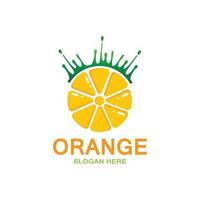 vetor de ícone de logotipo de fruta laranja. inspiração de plantas, ilustração