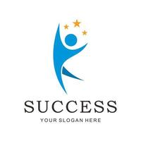 logotipo de estrelas de sucesso vetor
