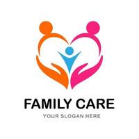 logotipo de cuidados familiares vetor